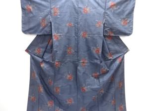 未使用品　幾何学に菊模様織出し本場泥大島紬着物（5マルキ）